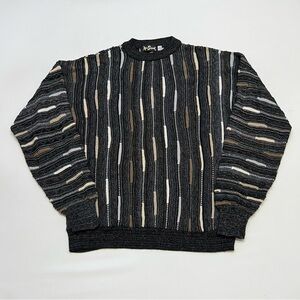 Vintage Alan Stuart Textured Coogi Style Sweater Men's XL Acrylic MULTICOLOR